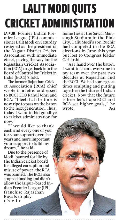 Lalit Modi Bids Adieu to Cricket Lalit Modi Bids Adieu to Cricket